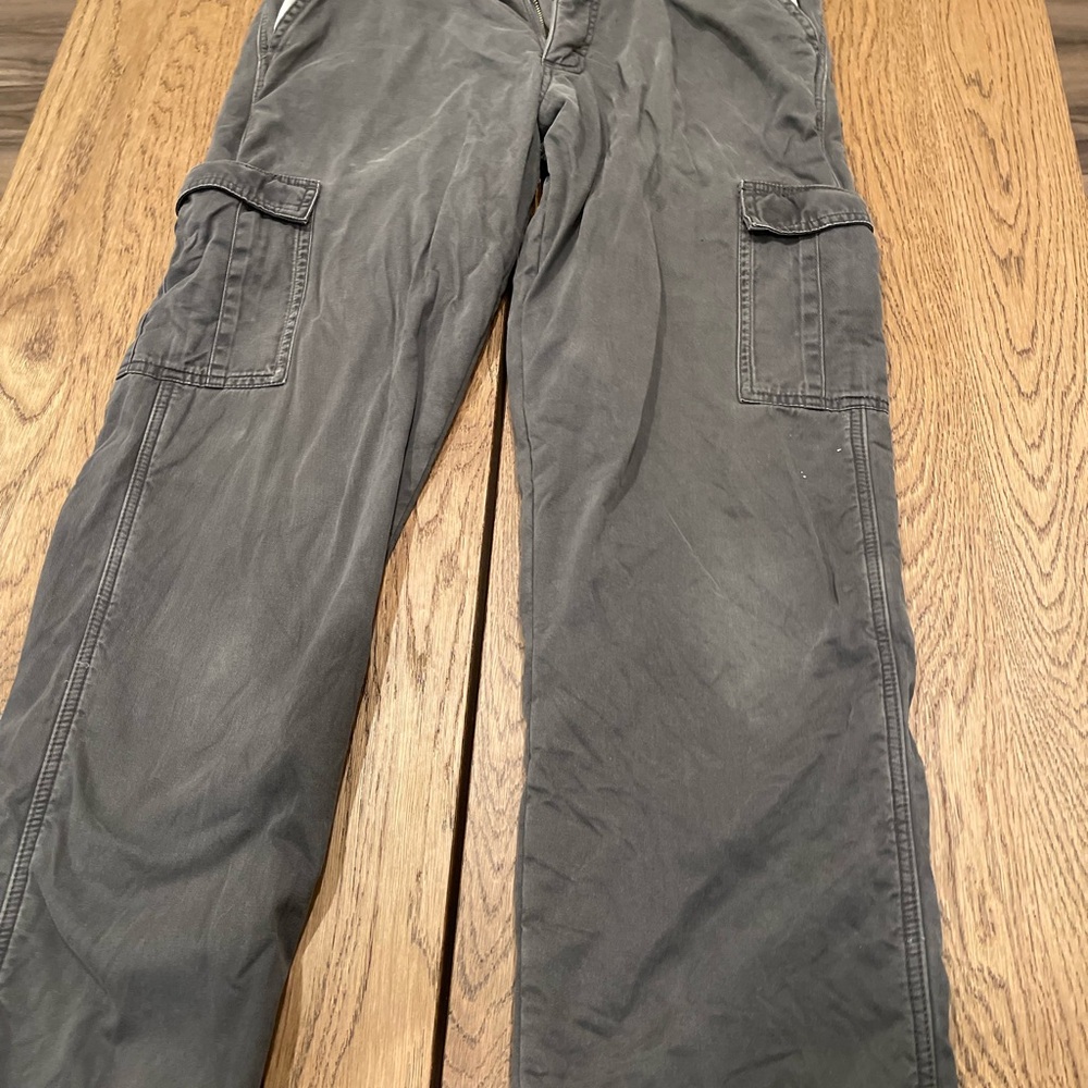 Wrangler Gray Fleeced-Lined Cargo Pants Relaxed Fit 34x32